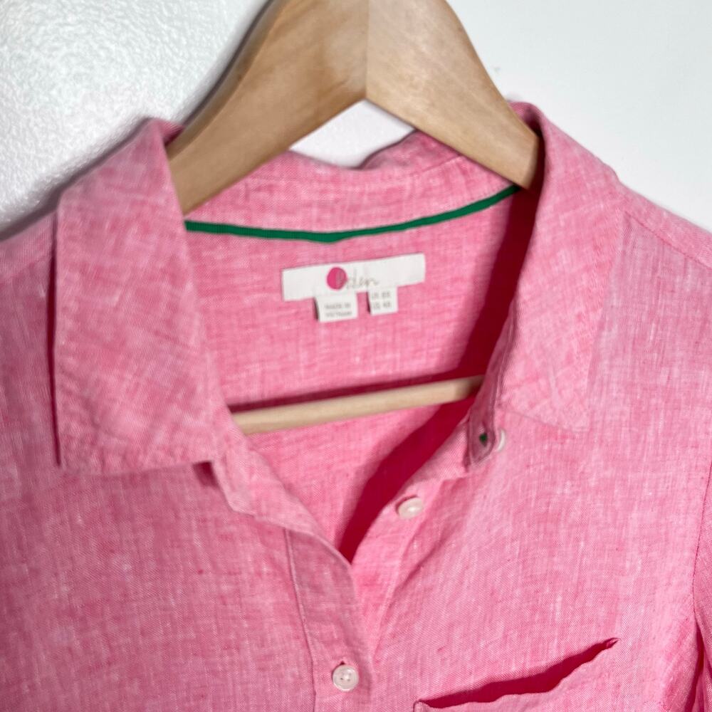 Boden Pink Linen Button Front Shirt Tunic Dress Stripe US 4R - Picture 6 of 11